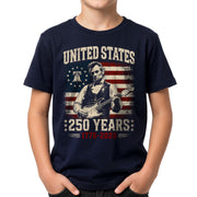 T-Shirt Kid Patriotic 1776-2026 America 250 Years Abraham Lincoln Guitar Children Shirt - Rust Field Wear
