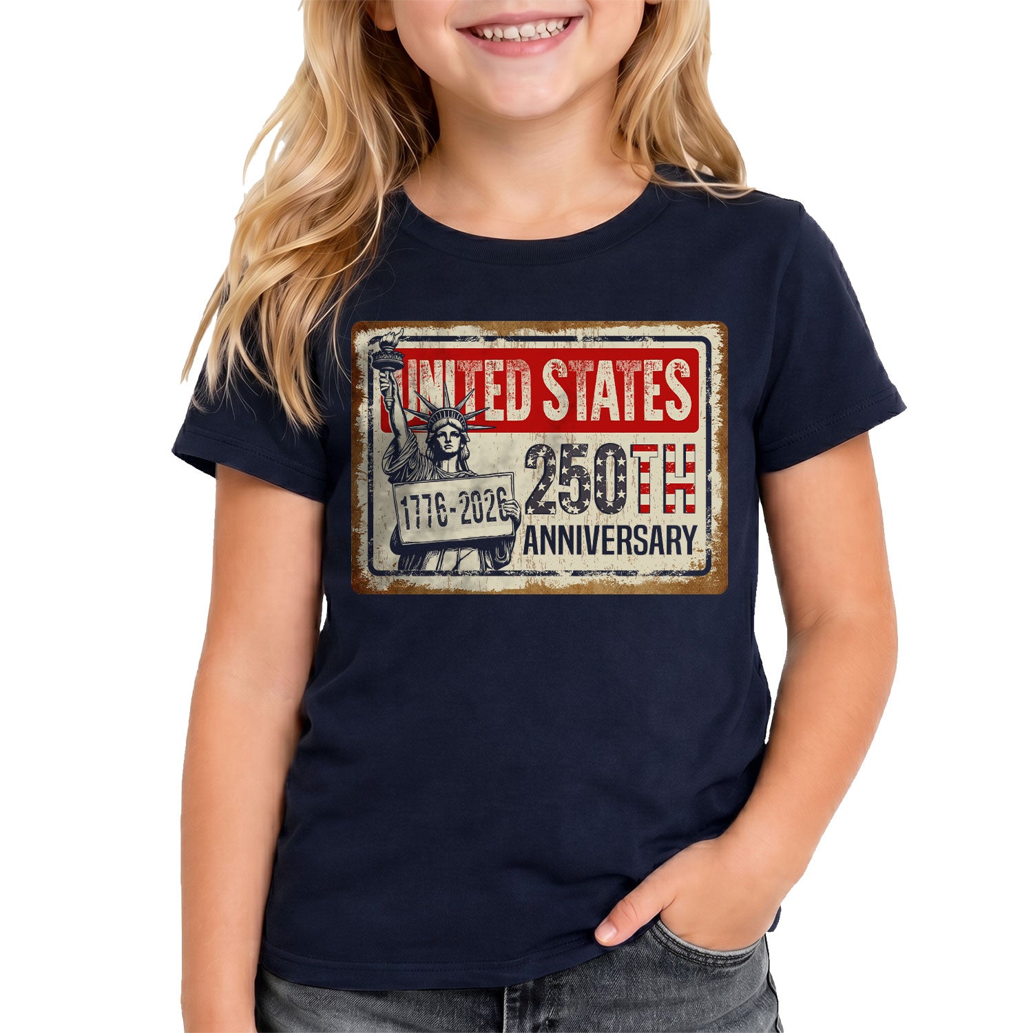 Kids United States 250th Anniversary T-Shirt 1776–2026 Patriotic Freedom Youth Tee