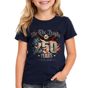 250 Years Kids T-Shirt We The People Patriotic Eagle American Flag 1776-2026 Youth Tee