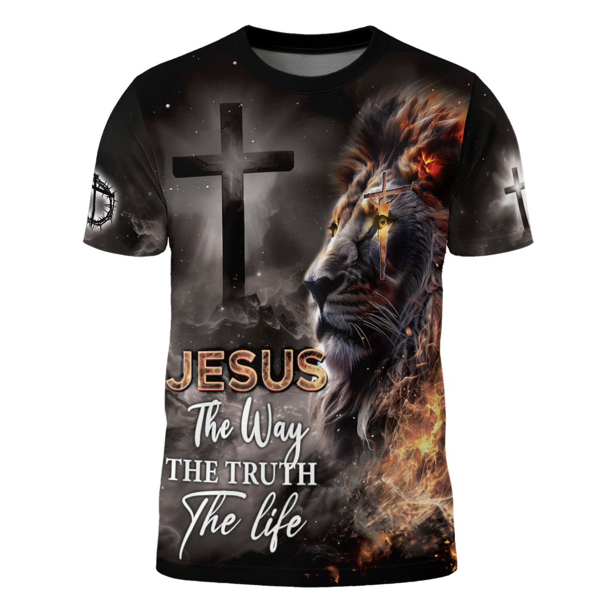 The Way, The Truth, The Life The Lion and The Cross Jesus Freedom Christian Graphic Tee for Men, Jesus Shirt, Christian Tee Shirts, Rustfield Co. - Rust Field Wear