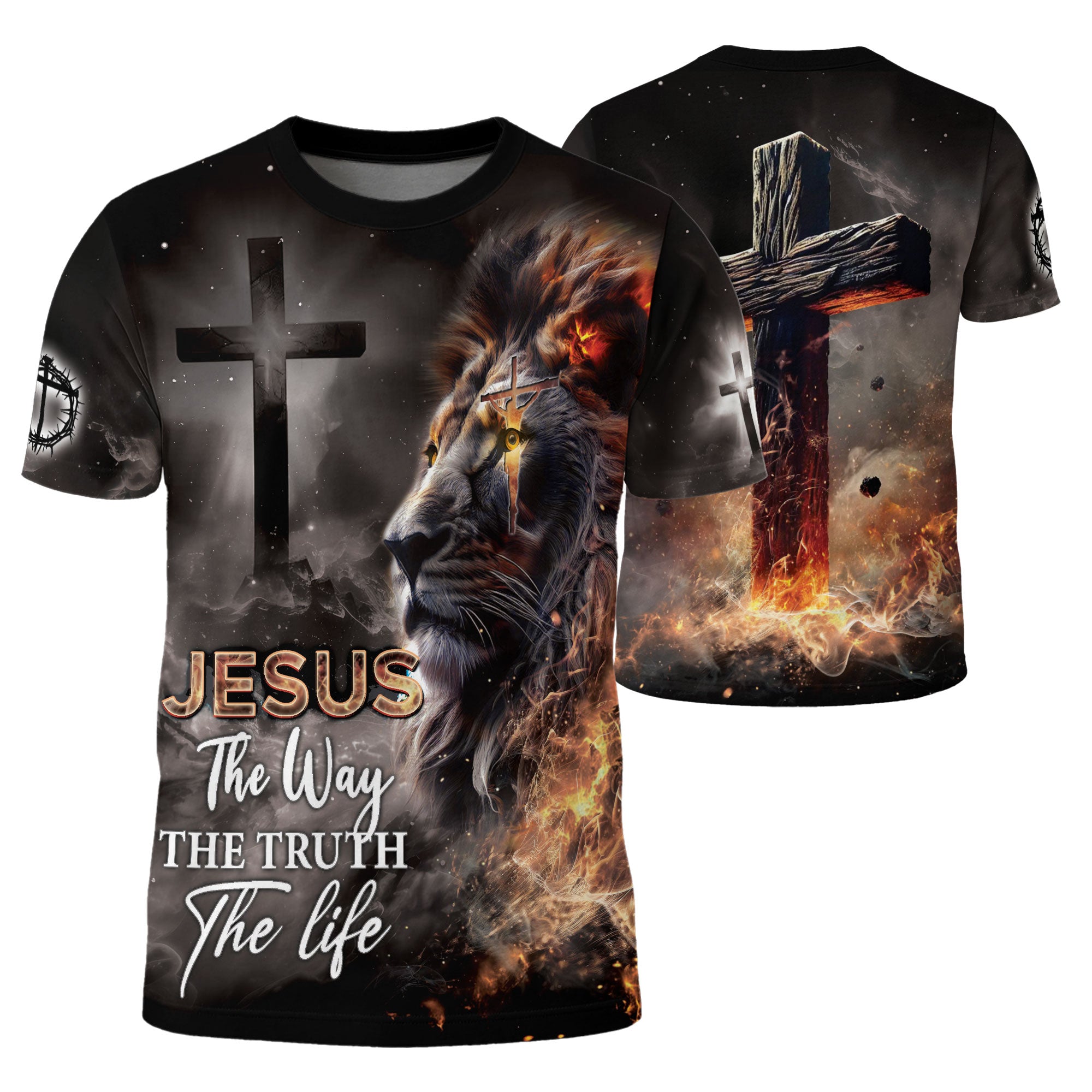 RustField Co Christian Tee Shirts - Jesus The Way The Truth The Life Lion of Judah, Freedom Shirts for Men - Rust Field Wear