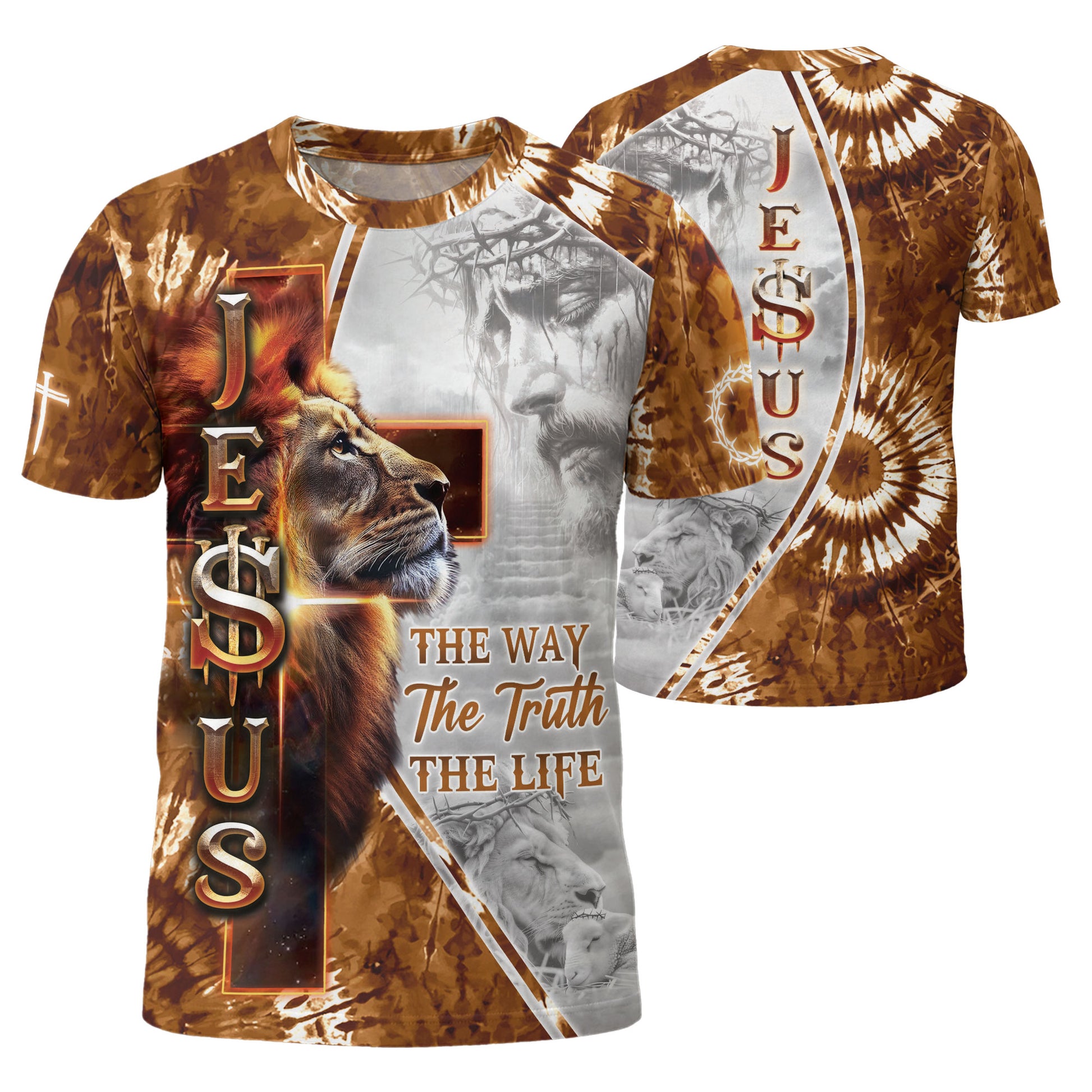 RustField Co, The Way The Truth The Life John 14 6 Lion Of Judah - Christian Tee Shirts for Men, Freedom Shirts - Rust Field Wear