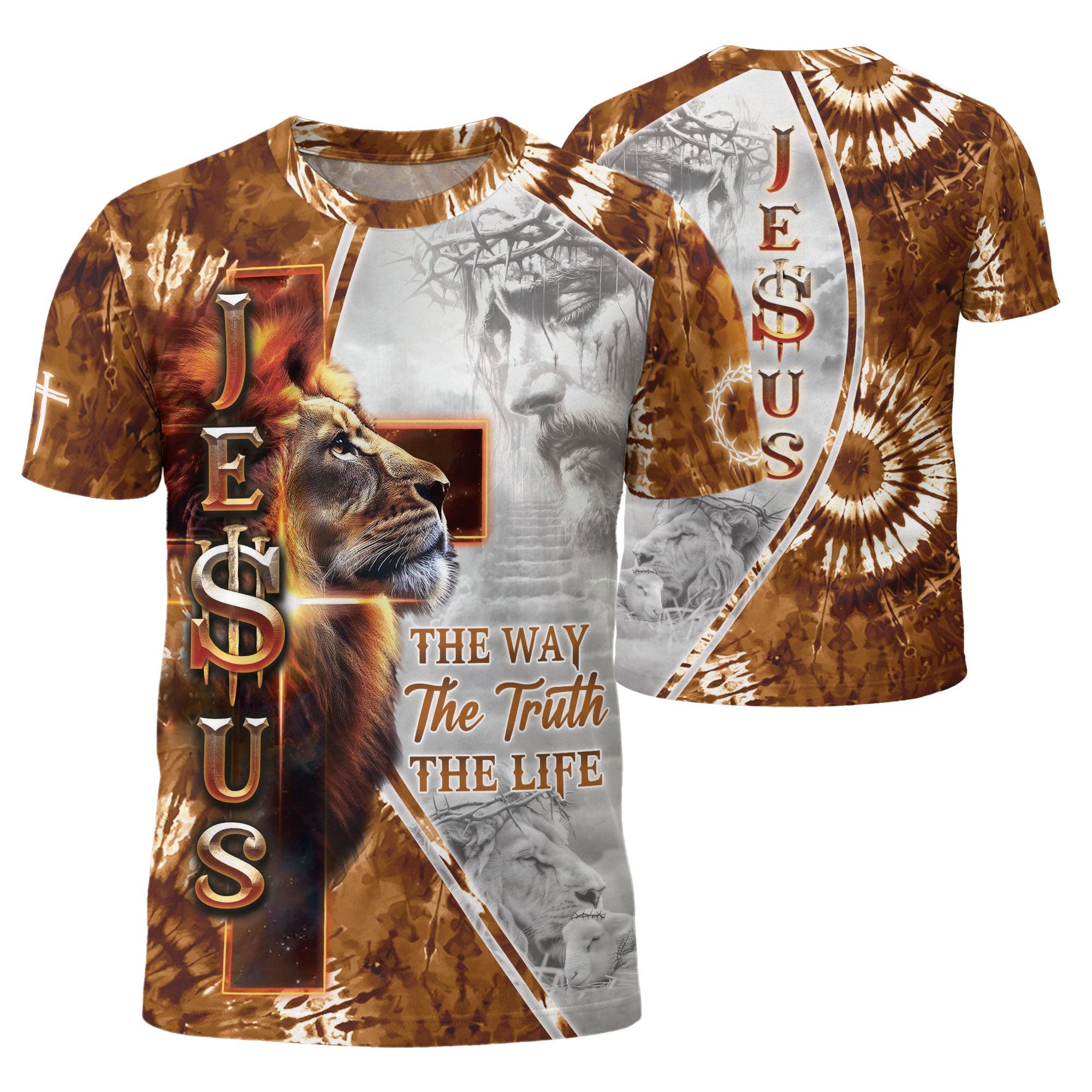 RustField Co, The Way The Truth The Life John 14 6 Lion Of Judah - Christian Tee Shirts for Men, Freedom Shirts - Rust Field Wear