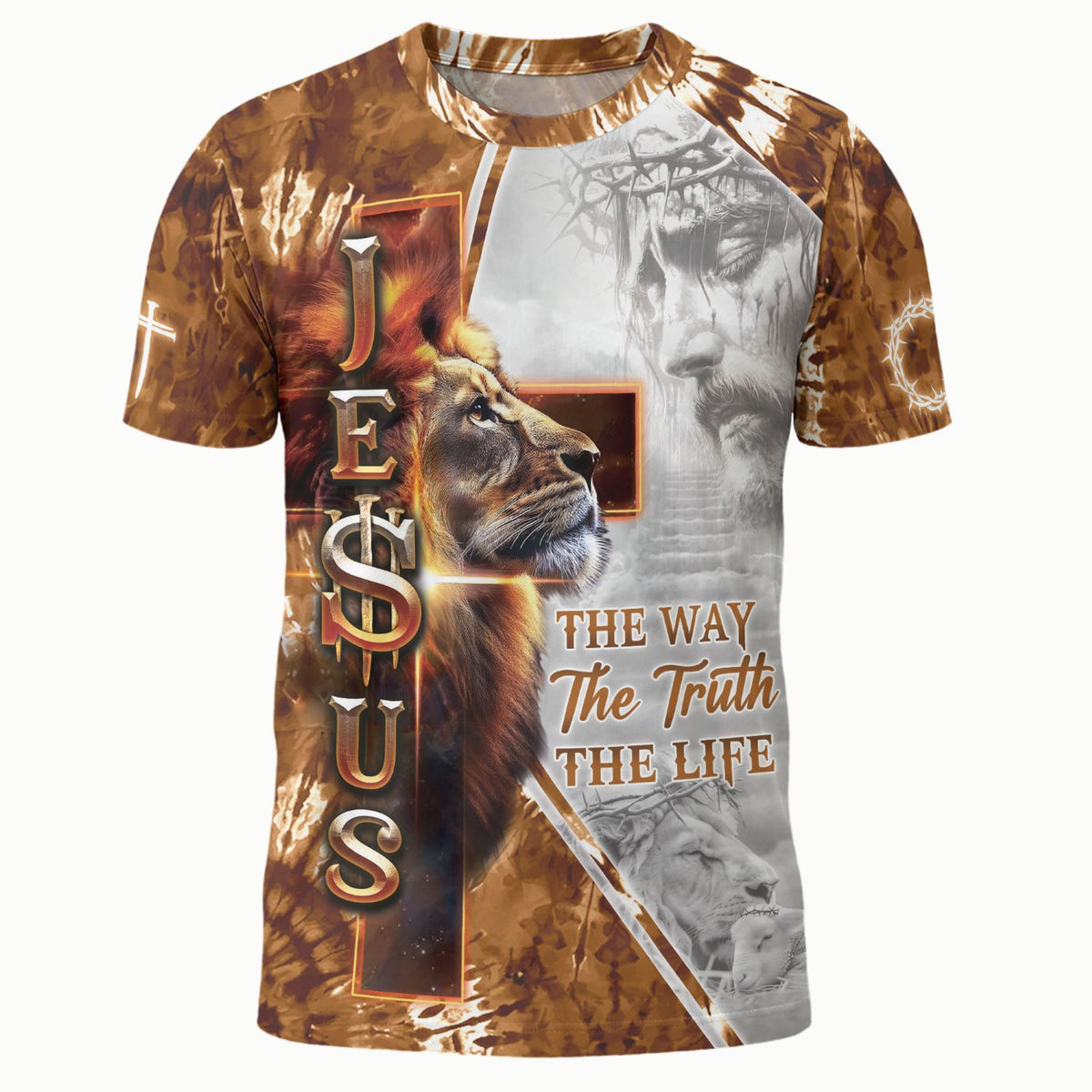Jesus Shirt for Men, The Way, The Truth, The Life John 14:6 Lion Of Judah Freedom Christian Graphic Tee, Christian Tee Shirts, Rustfield Co. - Rust Field Wear