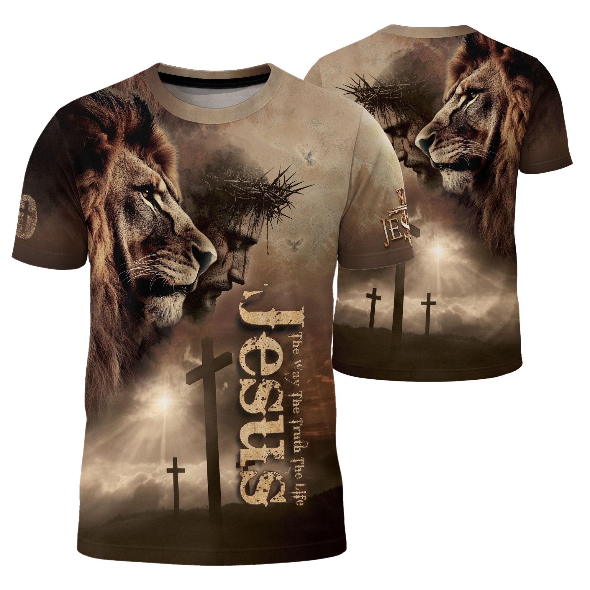Freedom Shirts for Men, Jesus The Way The Truth The Life Faith Driven Lion - Christian Tee Shirts, RustField Co - Rust Field Wear