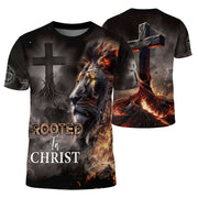 RustField Co Christian Tee Shirts - An Unshakeable Faith Rooted In Christ Lion, Freedom Shirts for Men - Rust Field Wear