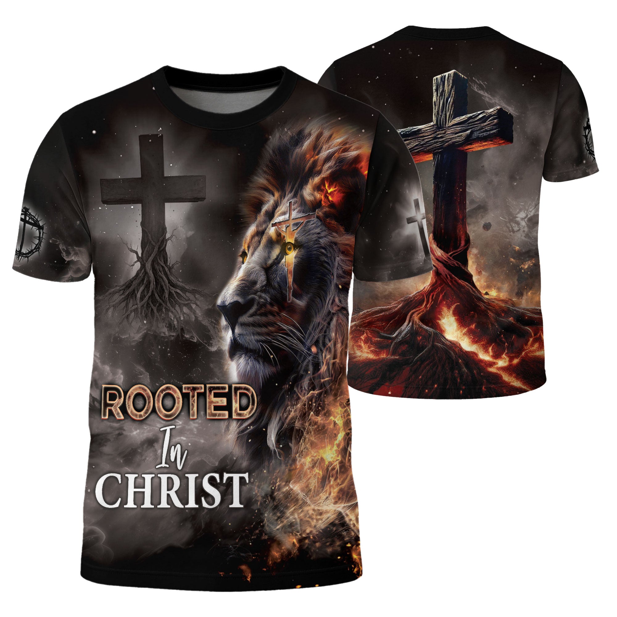 RustField Co Christian Tee Shirts - An Unshakeable Faith Rooted In Christ Lion, Freedom Shirts for Men - Rust Field Wear