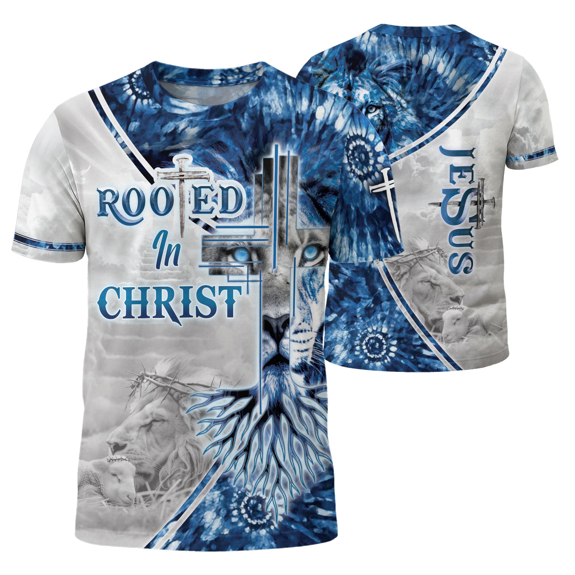 Eyed Lion Rooted In Christ Colossians 2 7, Freedom Shirts - Christian Tee Shirts for Men, RustField Co - Rust Field Wear