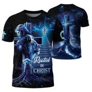 Christian Tee Shirts for Men, RustField Co - Rooted In Christ The Lion The Lamb And The King, Freedom Shirts - Rust Field Wear