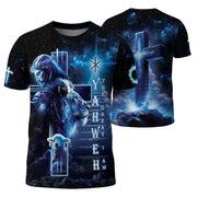 Yahweh The Great I Am in Heavenly with Lion and Lamb Christian Tee Shirts - Freedom Shirts for Men, RustField Co - Rust Field Wear