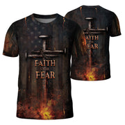 Freedom Shirts - Faith Over Fear Patriotic, Christian Tee Shirts for Men, RustField Co - Rust Field Wear