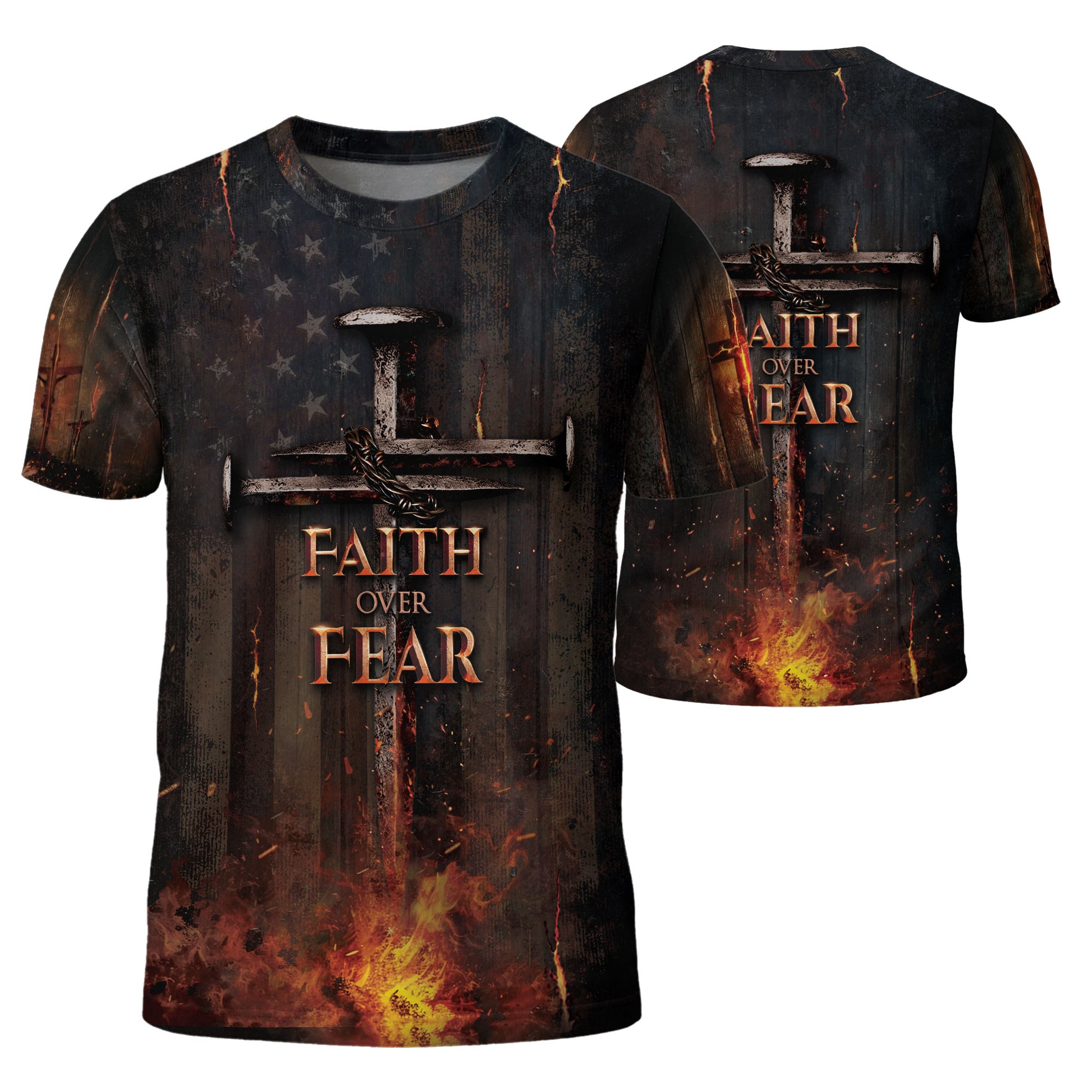Freedom Shirts - Faith Over Fear Patriotic, Christian Tee Shirts for Men, RustField Co - Rust Field Wear