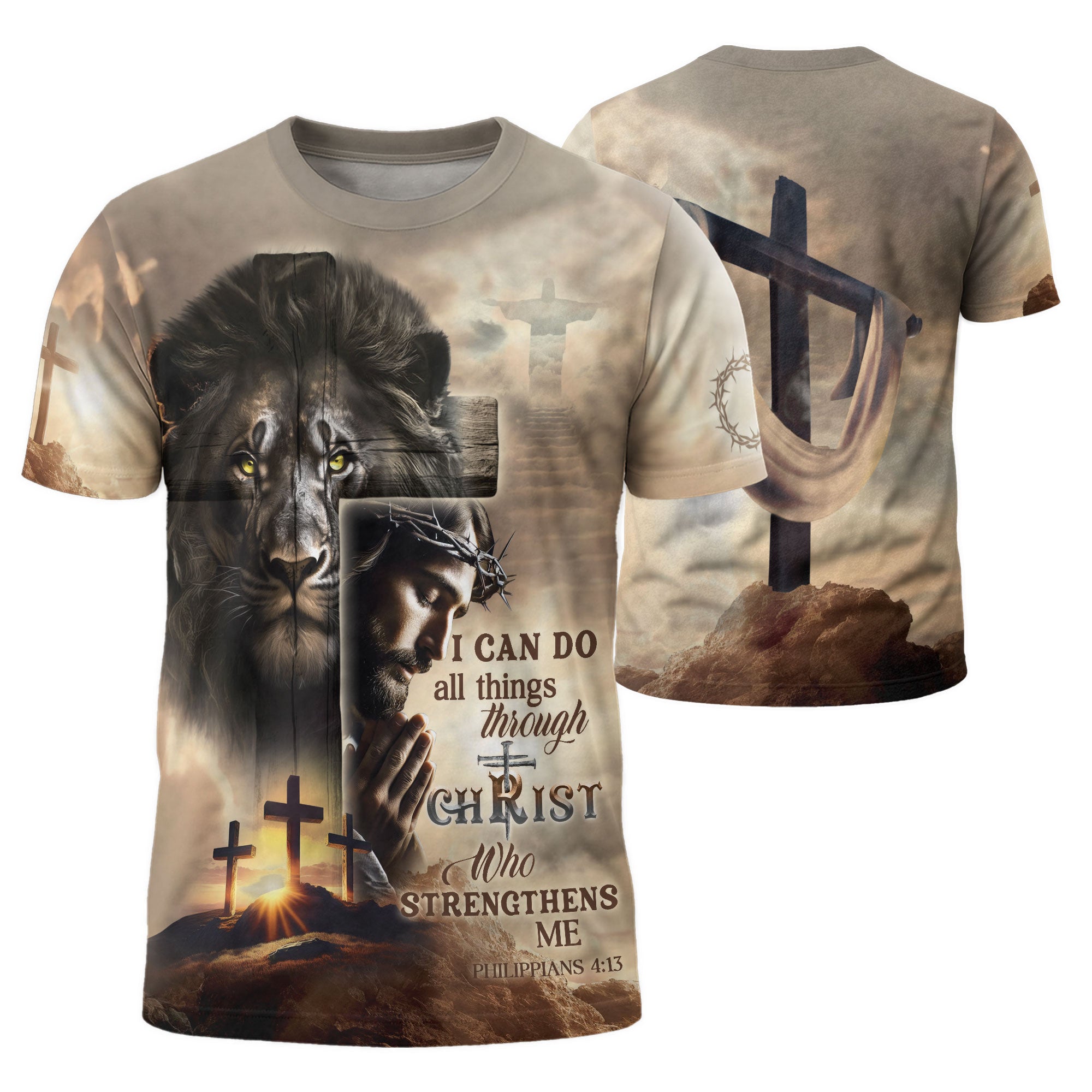 I Can Do All Things Through Christ Calvary Hills Faith - RustField Co Freedom Shirts, Christian Tee Shirts for Men - Rust Field Wear