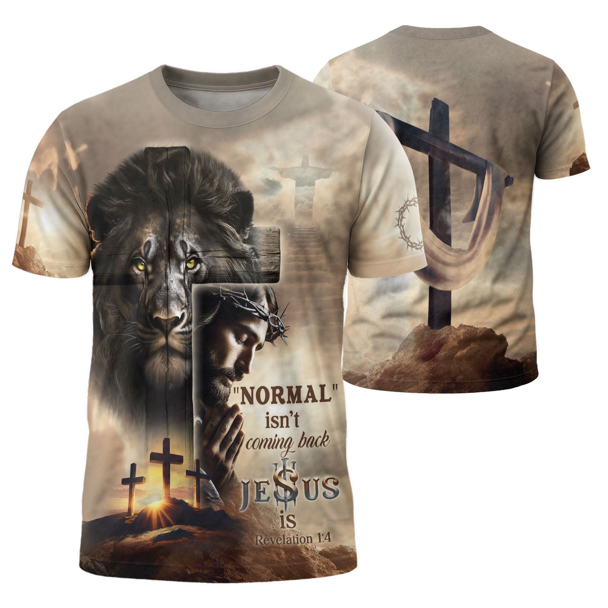 From Calvary's Cross He Is Coming Back Jesus - Christian Tee Shirts for Men, Freedom Shirts, RustField Co - Rust Field Wear