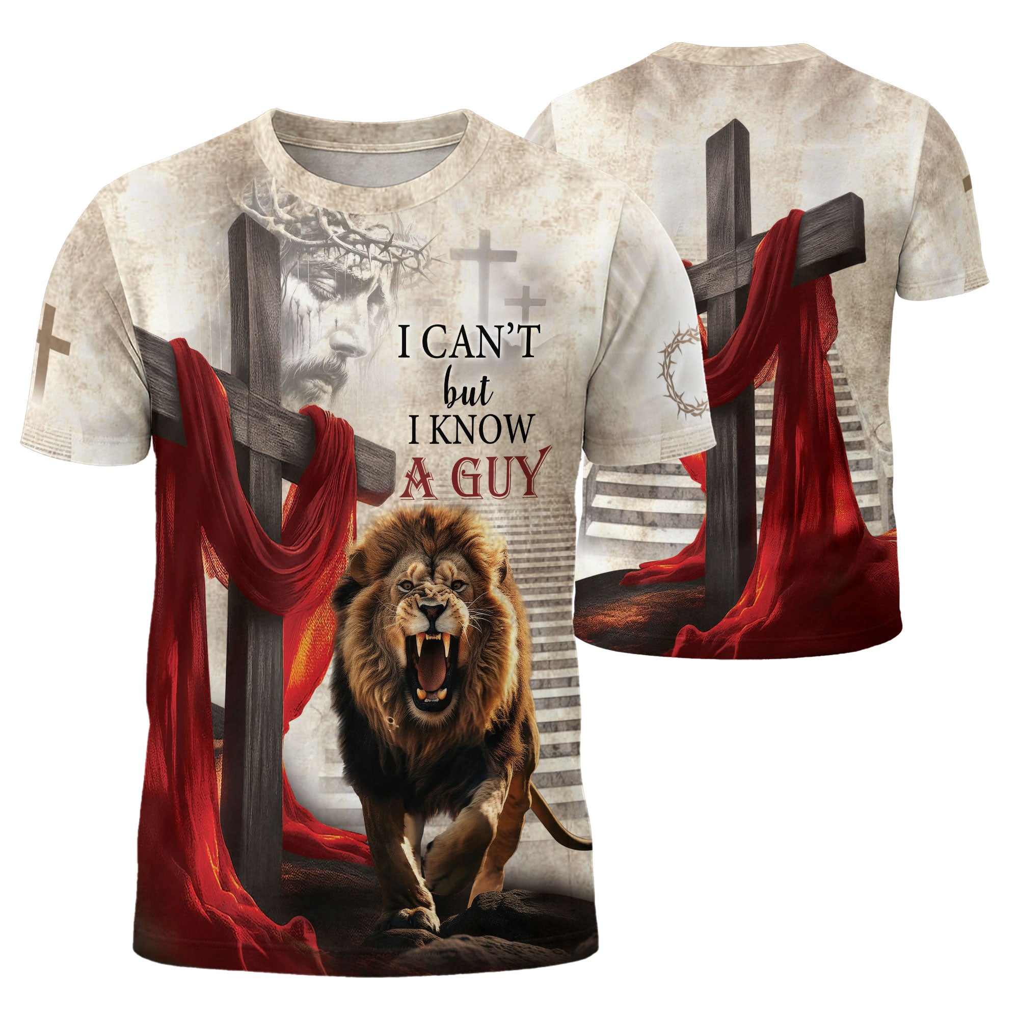 Christian Tee Shirts for Men - My Strength Is In The Guy I Know Fiery Cross, RustField Co Freedom Shirts - Rust Field Wear