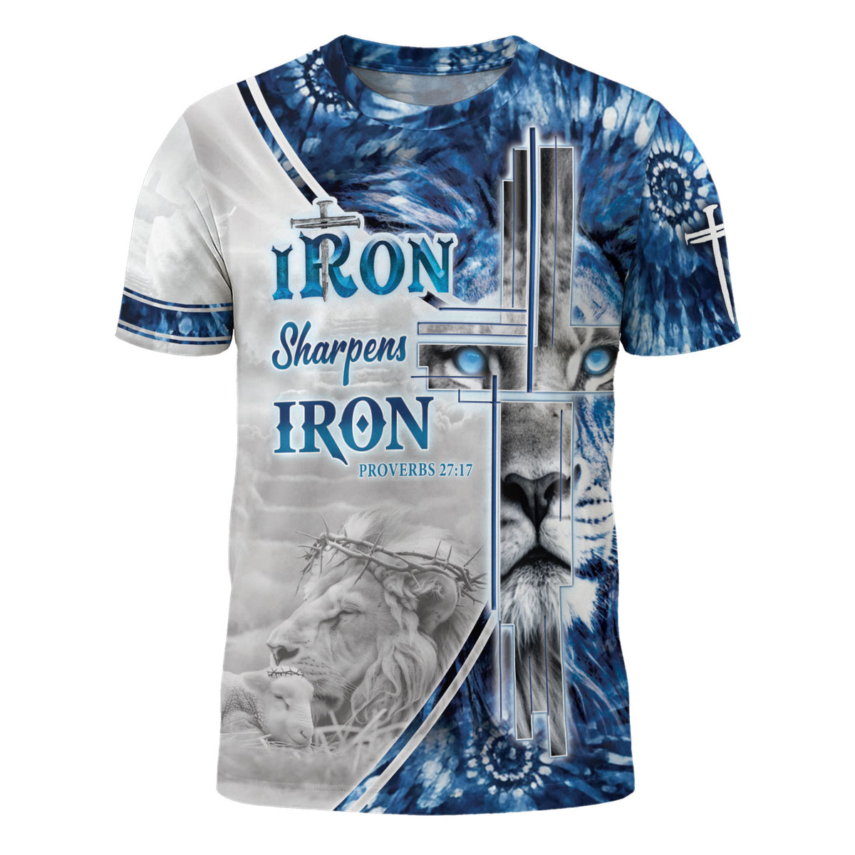 Iron Sharpens Iron Lion Cross Freedom Jesus Shirt for Men, Christian Graphic Tee, Christian Tee Shirts, Men's Faith Gift, Rustfield Co. - Rust Field Wear
