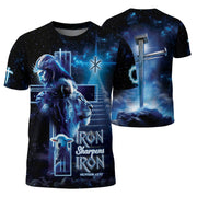 Christian Tee Shirts, Iron Sharpens Iron Proverbs 27 17 Cosmic - Freedom Shirts for Men, RustField Co - Rust Field Wear