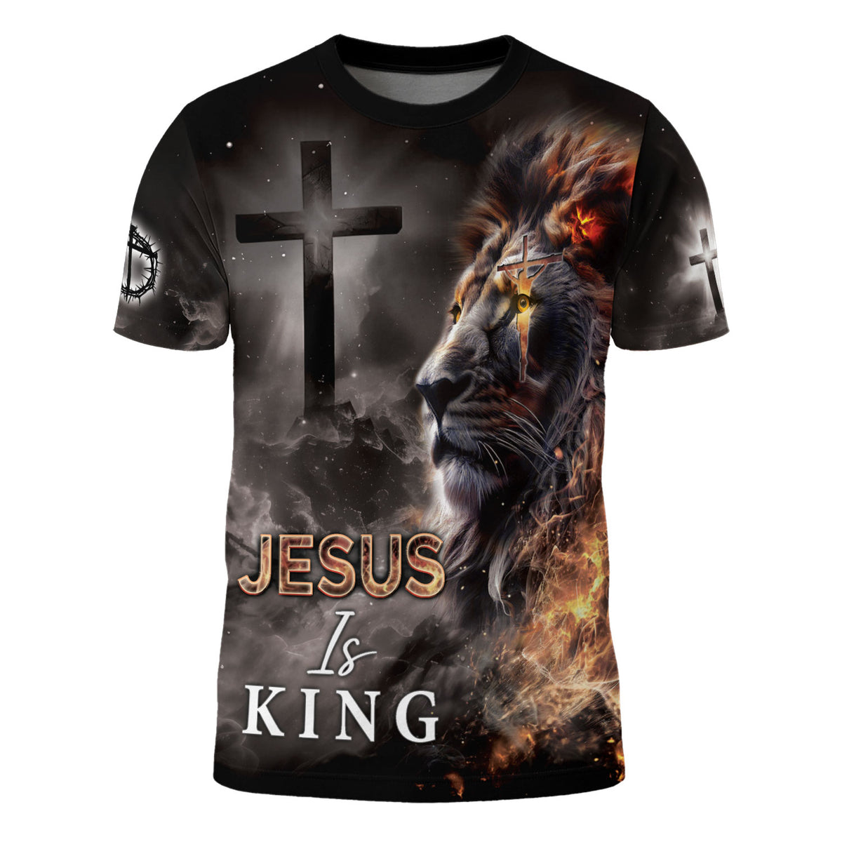 Jesus Is King The Fiery Lion Of Judah Faith Freedom Jesus Shirt, Graphic Tee for Men, Christian Tee Shirts, Men's Faith Gift, Rustfield Co. - Rust Field Wear