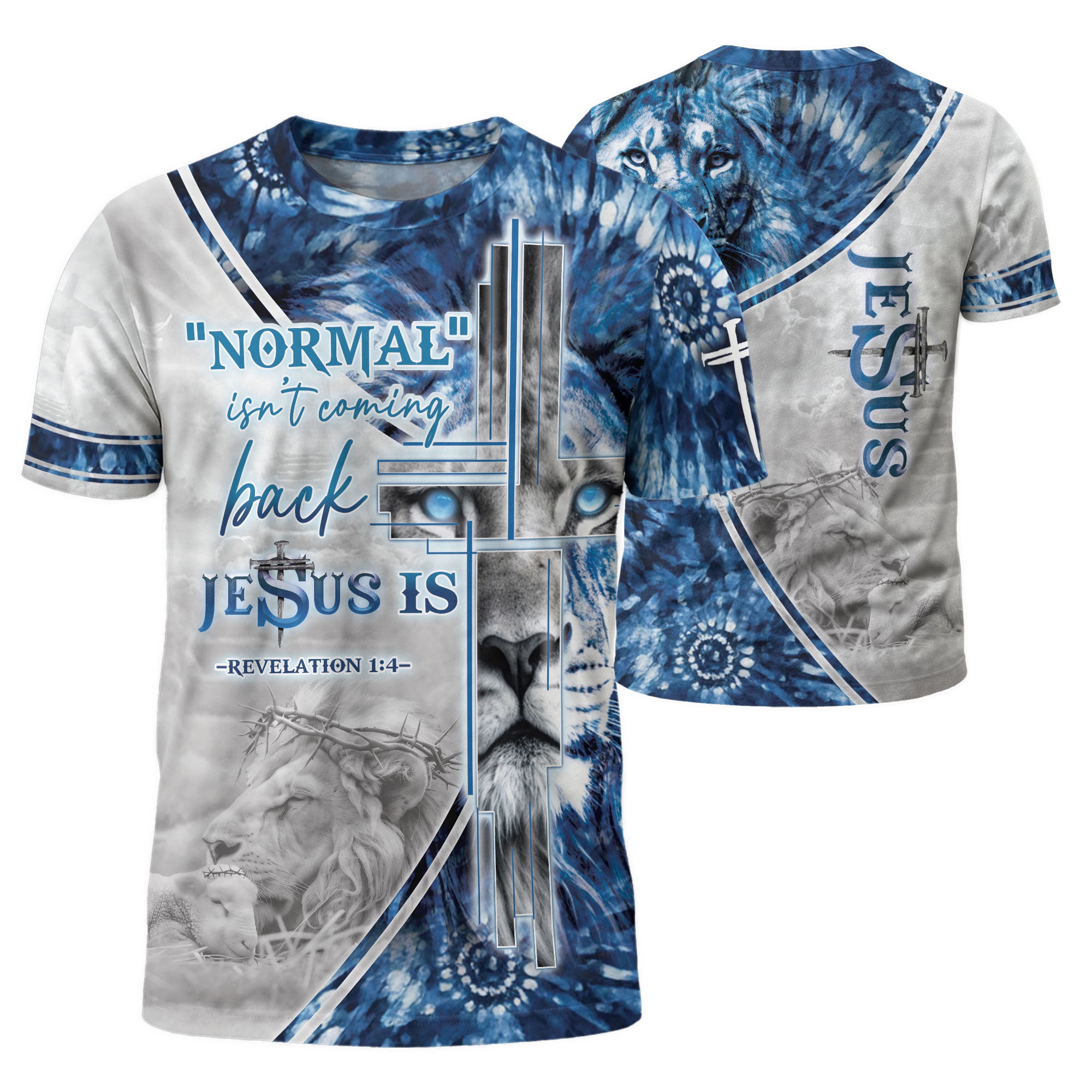 Christian Tee Shirts for Men - Normal Isn't Coming Back Eyed Lion, RustField Co Freedom Shirts - Rust Field Wear