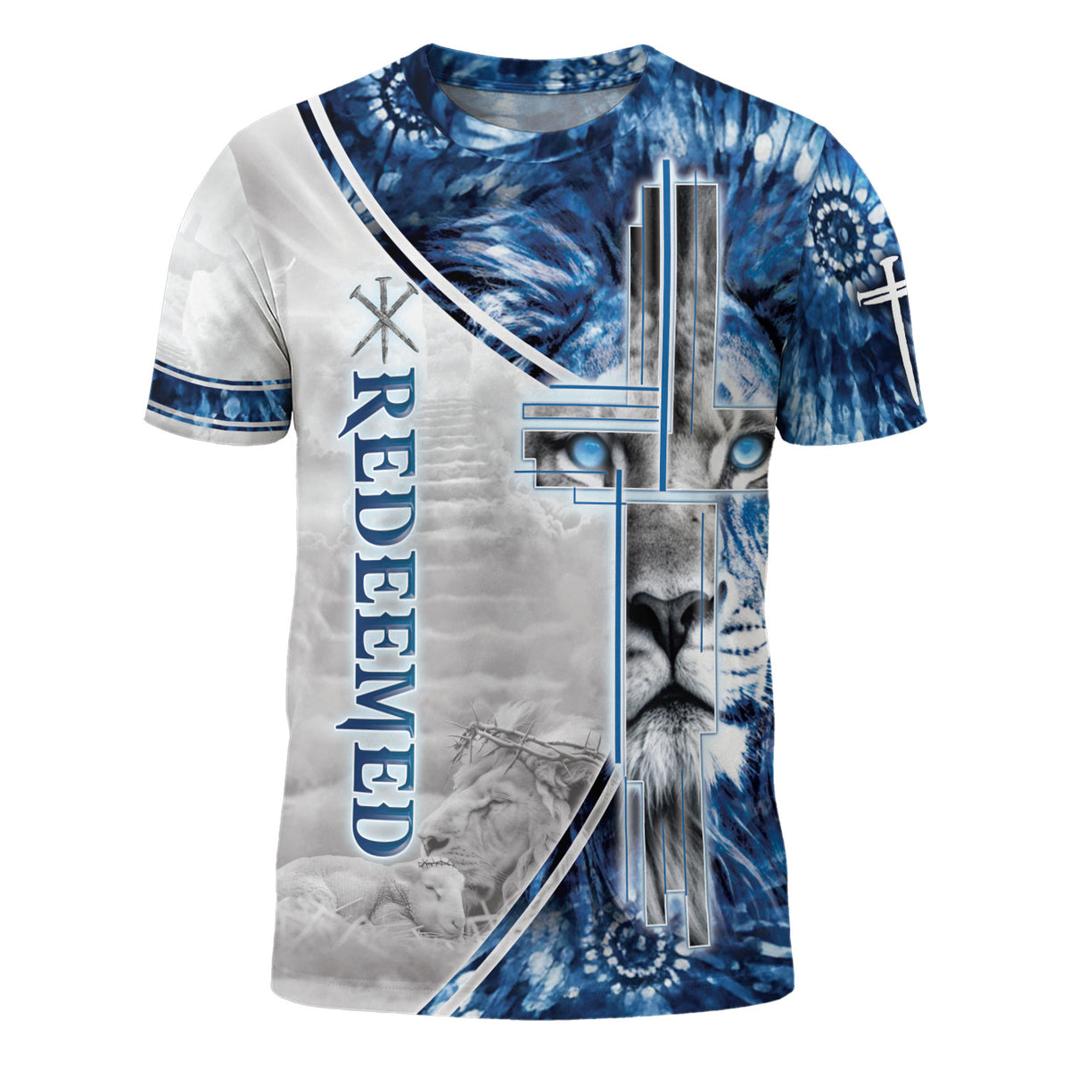 Christian Graphic Tee for Men, Eyed Lion Of Judah Redeemed Freedom, Jesus Shirt, Christian Tee Shirts, Religious Gift for Him, Rustfield Co. - Rust Field Wear