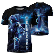 Christian Tee Shirts, Redeemed By The Cosmic King Lion Lamb And Savior - Freedom Shirts for Men, RustField Co - Rust Field Wear
