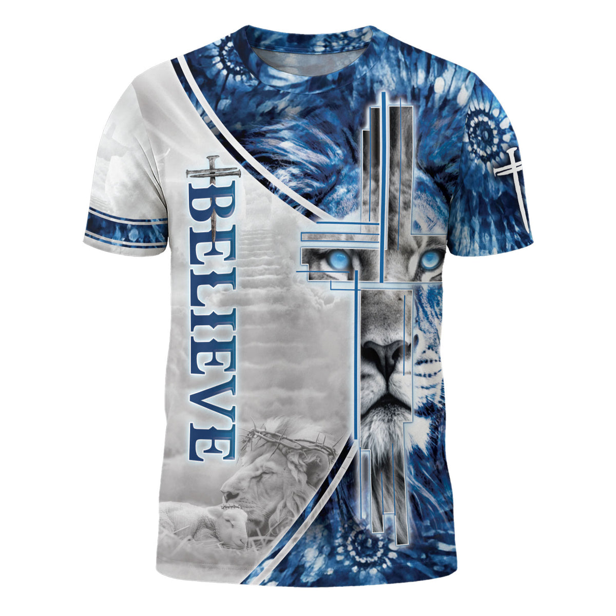 Jesus Shirt for Men, Freedom The Gaze Of Truth Believe Eyed Lion Christian Graphic Tee, Christian Tee Shirts, Men's Faith Gift, Rustfield Co. - Rust Field Wear