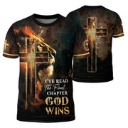 I've Read The Final Chapter God Wins Lion Faith Cross - Christian Tee Shirts for Men, Freedom Shirts, RustField Co - Rust Field Wear