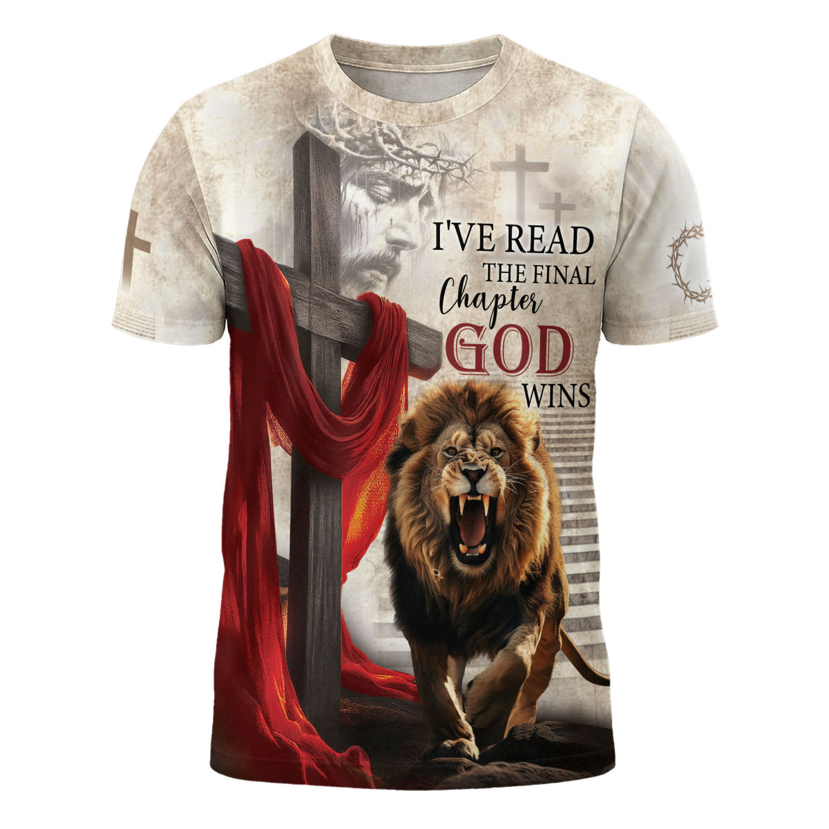 Jesus Shirt for Men, Freedom I've Read The Final Chapter God Wins Lion Cross Christian Graphic Tee, Christian Tee Shirts, Rustfield Co. - Rust Field Wear