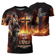 RustField Co, Trust in the Lord Proverbs 3 5 6 Cross - Christian Tee Shirts for Men, Freedom Shirts - Rust Field Wear