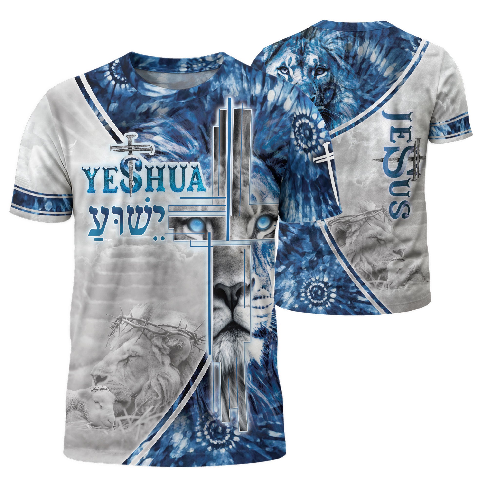 Freedom Shirts - Yeshua Jesus Lion and Lamb Heavenly Cross, Christian Tee Shirts for Men, RustField Co - Rust Field Wear
