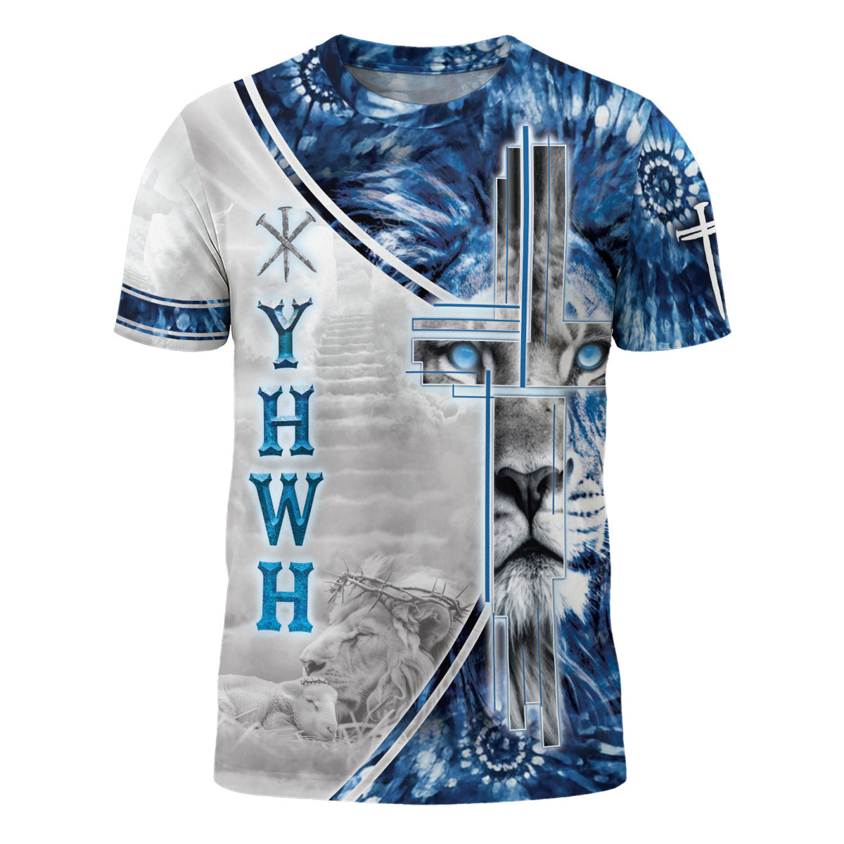 Jesus Shirt for Men, YHWH Jesus Lion and Lamb Heavenly Freedom Christian Graphic Tee, Christian Tee Shirts, Men's Faith Gift, Rustfield Co. - Rust Field Wear