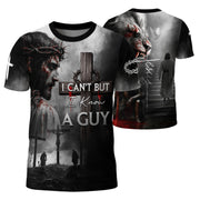 Christian Tee Shirts for Men, RustField Co - I Can't But I Know A Guy Jesus Cross Lion Redemption Warrior, Freedom Shirts - Rust Field Wear