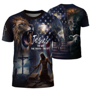 Jesus The Way The Truth The Life Lion Eternal Glory Edition, Freedom Shirts - Christian Tee Shirts for Men, RustField Co - Rust Field Wear