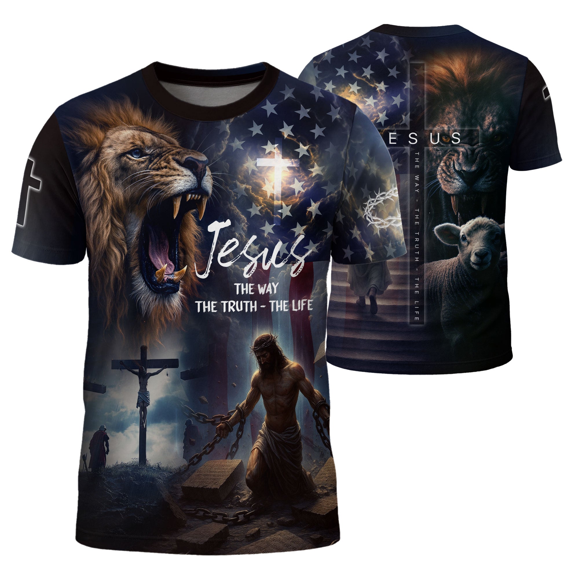 Jesus The Way The Truth The Life Lion Eternal Glory Edition, Freedom Shirts - Christian Tee Shirts for Men, RustField Co - Rust Field Wear