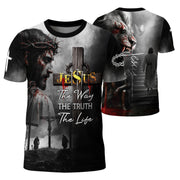 Christian Tee Shirts, Jesus The Way The Truth The Life Blood Redemption - Freedom Shirts for Men, RustField Co - Rust Field Wear