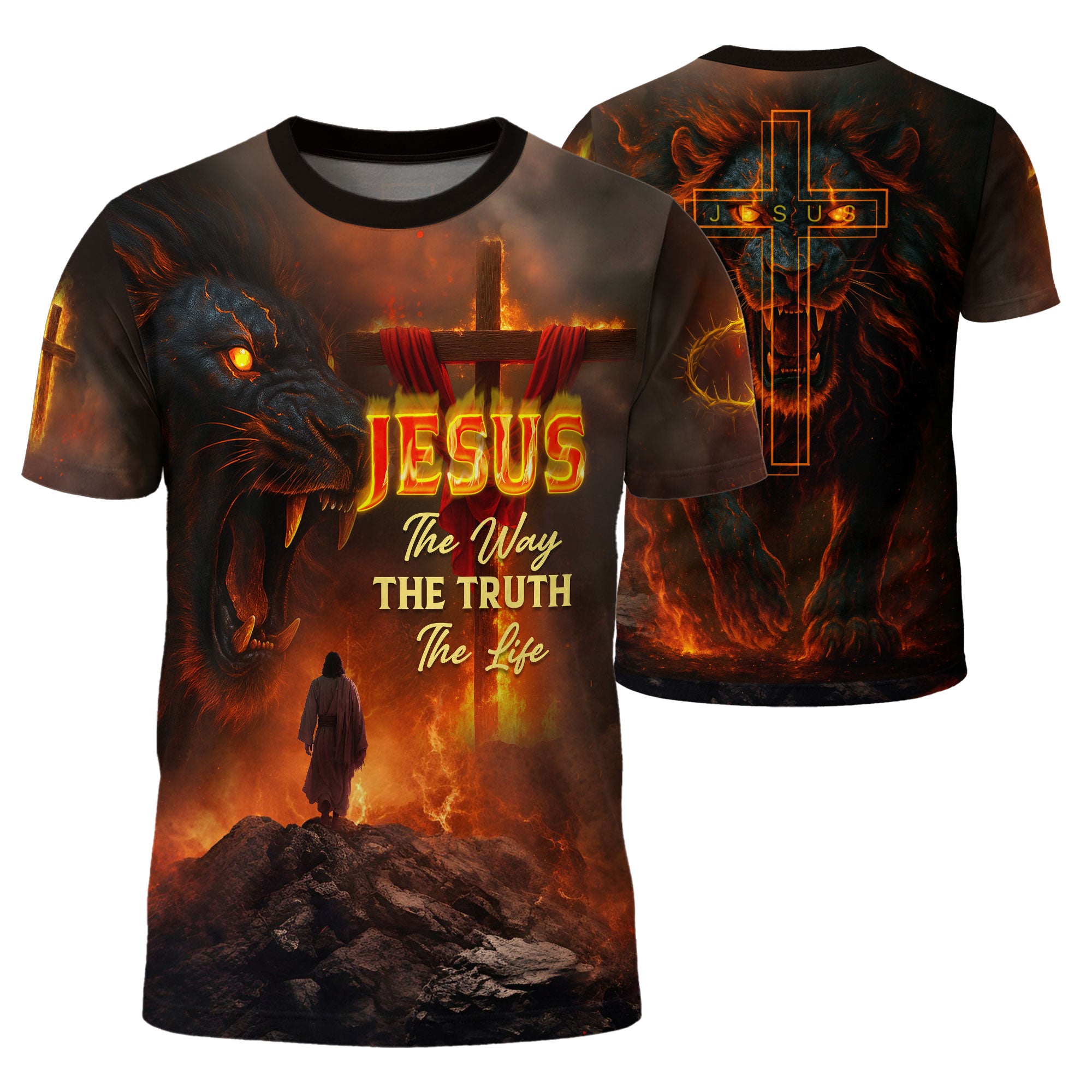 Jesus The Way The Truth The Life Lion of Judah - Christian Tee Shirts for Men, Freedom Shirts, RustField Co - Rust Field Wear