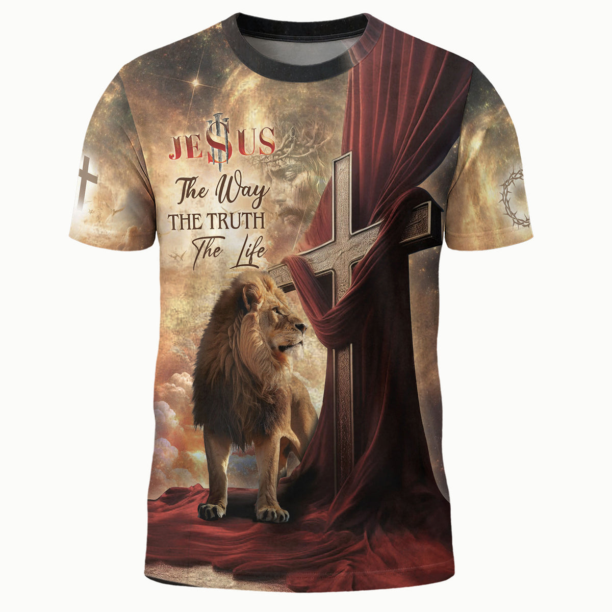 The Way, The Truth, The Life Freedom The Lion And The Path To Life Graphic Tee for Men, Christian Tee Shirts, Jesus Shirt, Rustfield Co. - Rust Field Wear