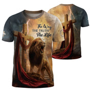 RustField Co Freedom Shirts - The Lion's Roar In The Storm The Way The Truth The Life, Christian Tee Shirts for Men - Rust Field Wear
