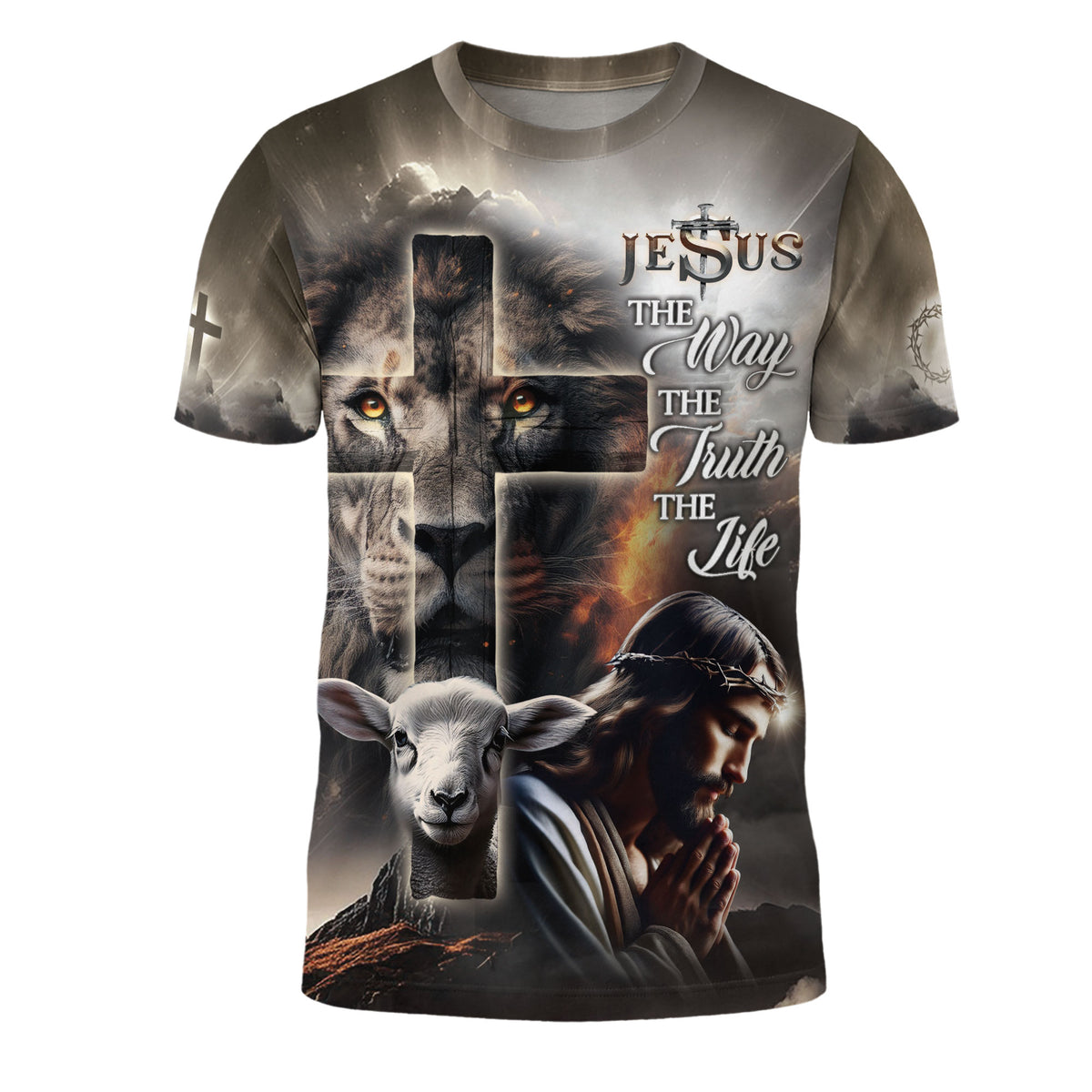 Freedom Shirts for Men, Jesus The Way The Truth The Life Lion Lamb Cross - Christian Tee Shirts, RustField Co - Rust Field Wear