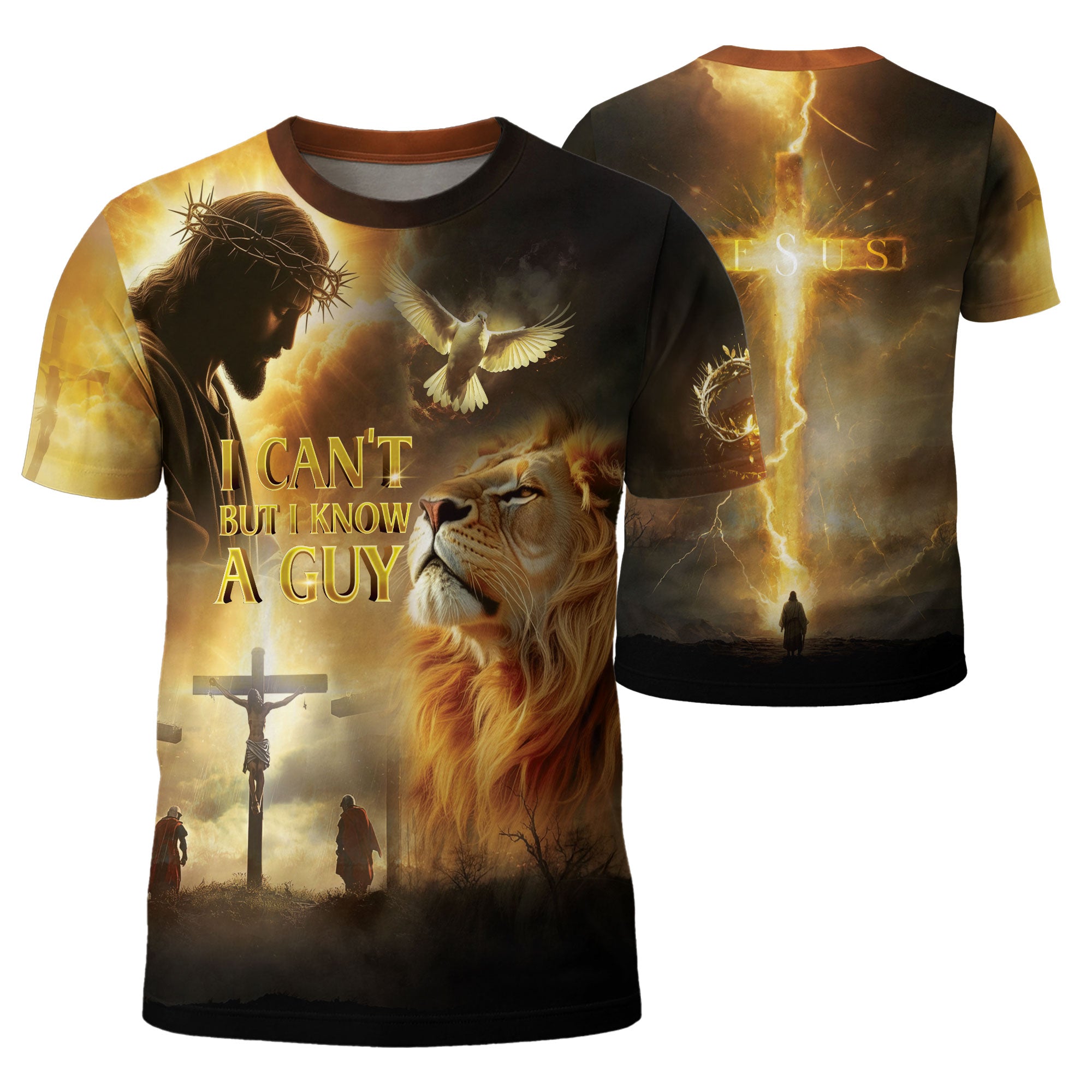 I Can't But I Know A Guy Lion of Judah Cross of Light, Freedom Shirts - Christian Tee Shirts for Men, RustField Co - Rust Field Wear