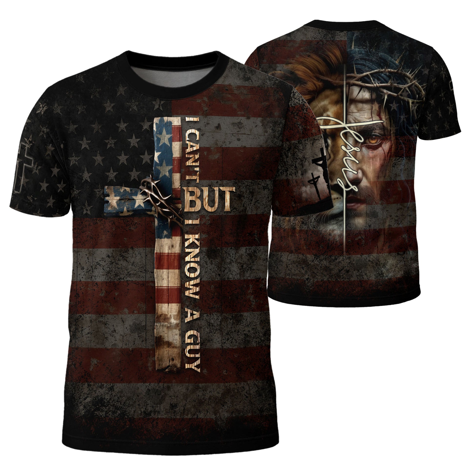I Can't But I Know A Guy Lion and Jesus - Christian Tee Shirts for Men, Freedom Shirts, RustField Co - Rust Field Wear