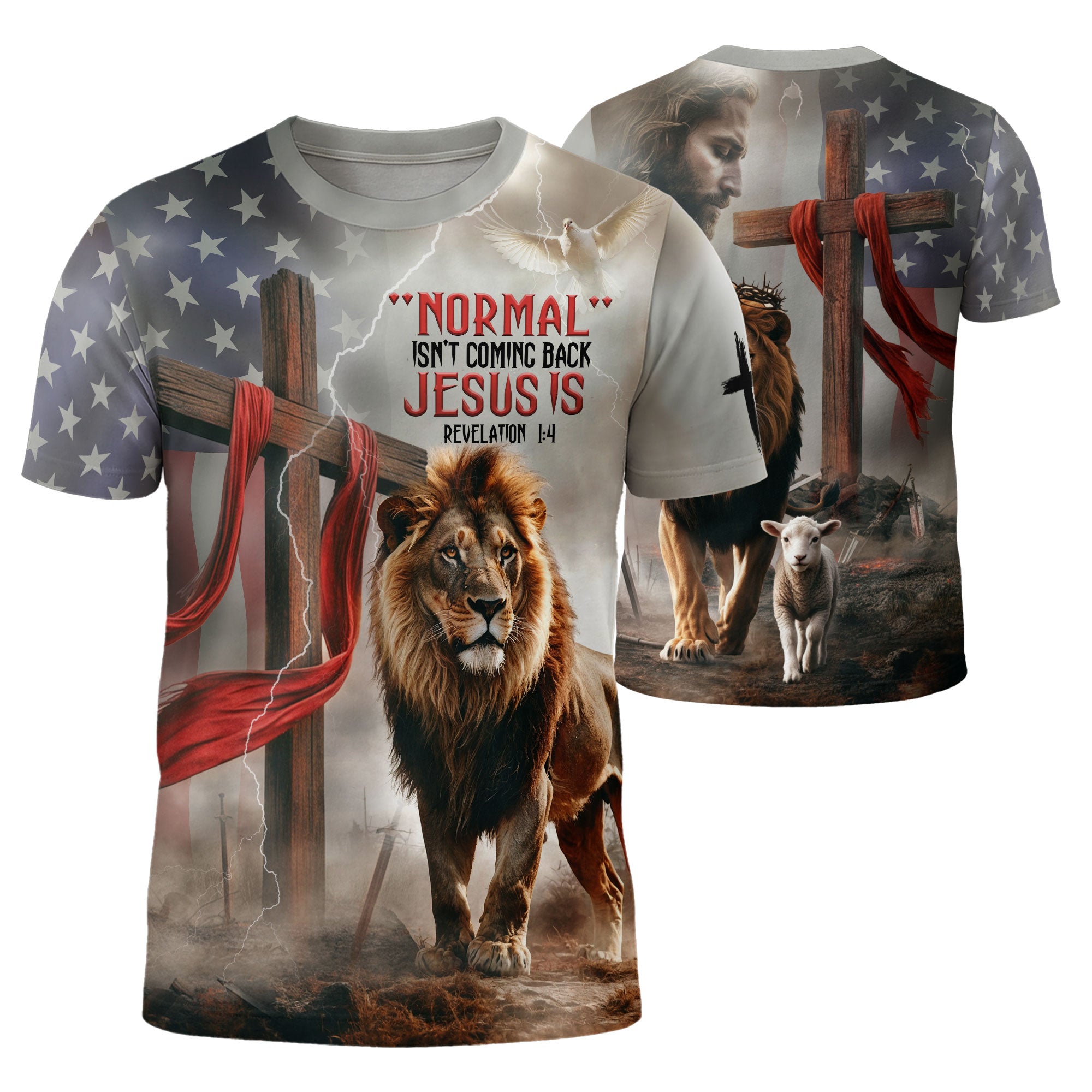 Freedom Shirts - Revelation Freedom Jesus Is Coming Back Lion and Cross, Christian Tee Shirts for Men, RustField Co - Rust Field Wear