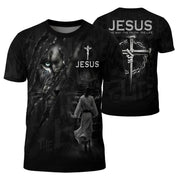 RustField Co Freedom Shirts - Jesus The Way The Truth The Life Lion Eye Cross, Christian Tee Shirts for Men - Rust Field Wear