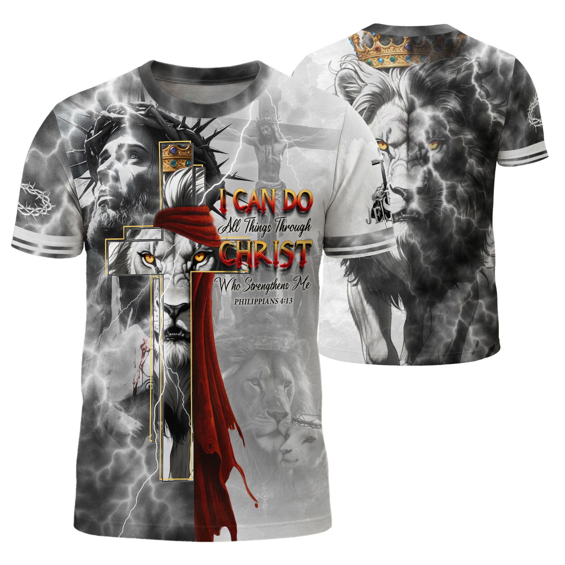 I Can Do All Things Through Christ Lion of Judah - Christian Tee Shirts for Men, Freedom Shirts, RustField Co - Rust Field Wear