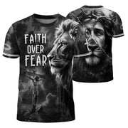 Freedom Shirts - Faith Over Fear Lion of Judah Jesus, Christian Tee Shirts for Men, RustField Co - Rust Field Wear