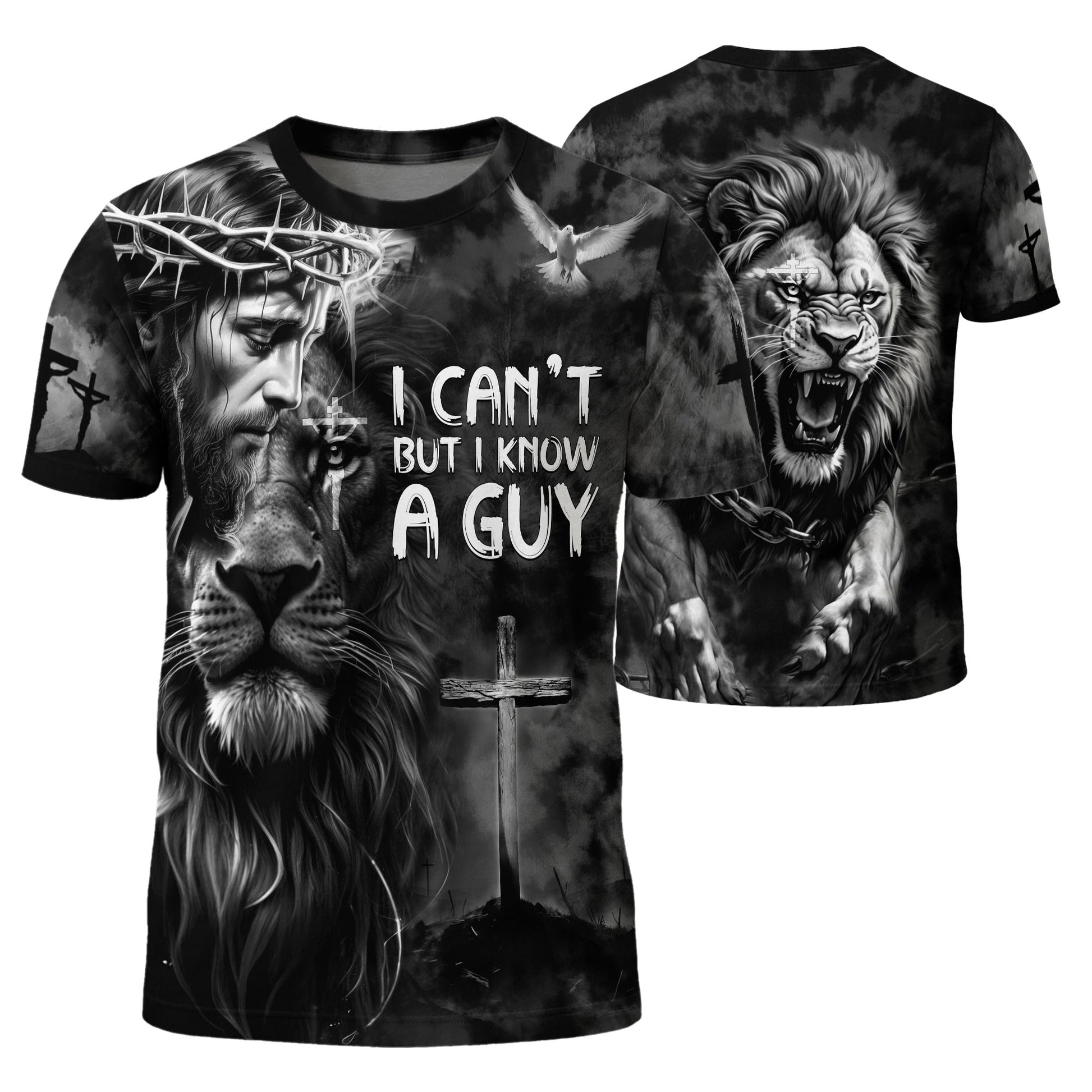 Freedom Shirts - I Can't But I Know A Guy Jesus Cross Lion Of Judah And, Christian Tee Shirts for Men, RustField Co - Rust Field Wear