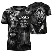 Freedom Shirts for Men, And Jesus Lion Of Judah Cross The Way The Truth The Life - Christian Tee Shirts, RustField Co - Rust Field Wear
