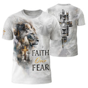Lion Cross Faith Artwork - Christian Tee Shirts for Men, Freedom Shirts, RustField Co - Rust Field Wear