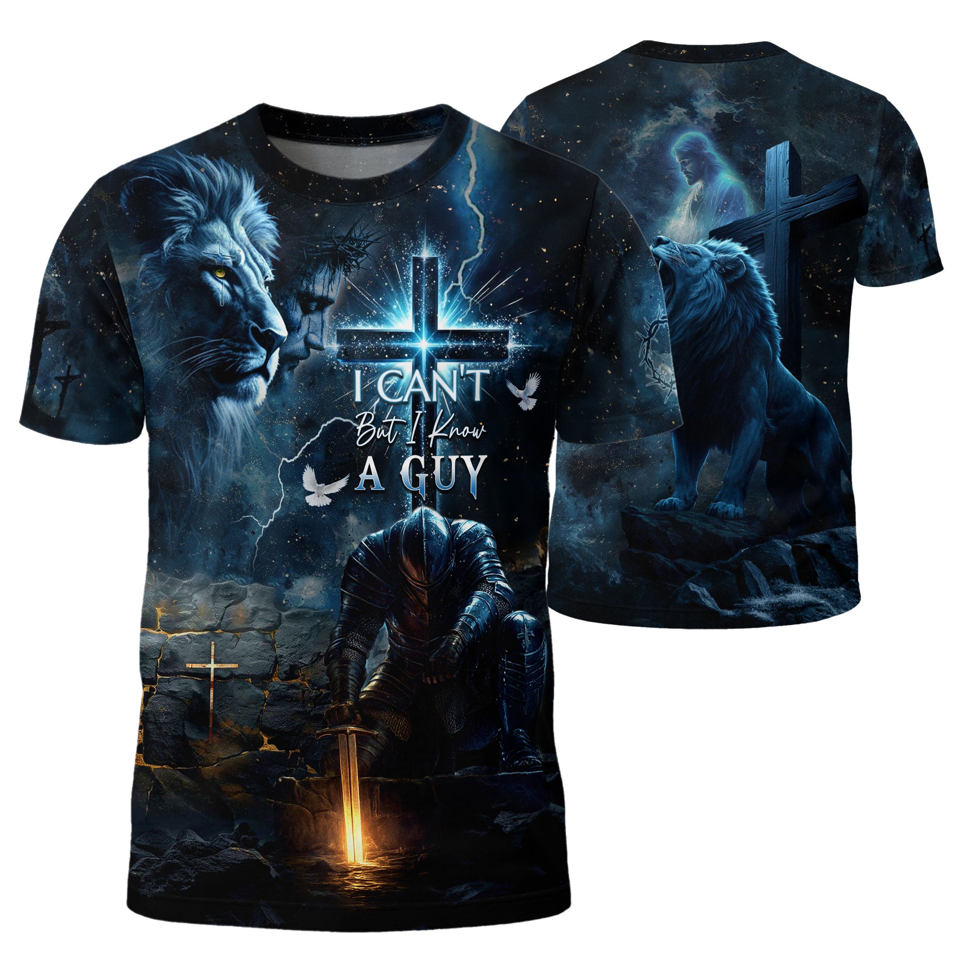 Lion Cross Faith Artwork - Christian Tee Shirts for Men, Freedom Shirts, RustField Co - Rust Field Wear