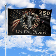 US 1776 2026 Anniversary We The People Patriotic American Liberty Banner Flag 3x5 ft - Rust Field Wear